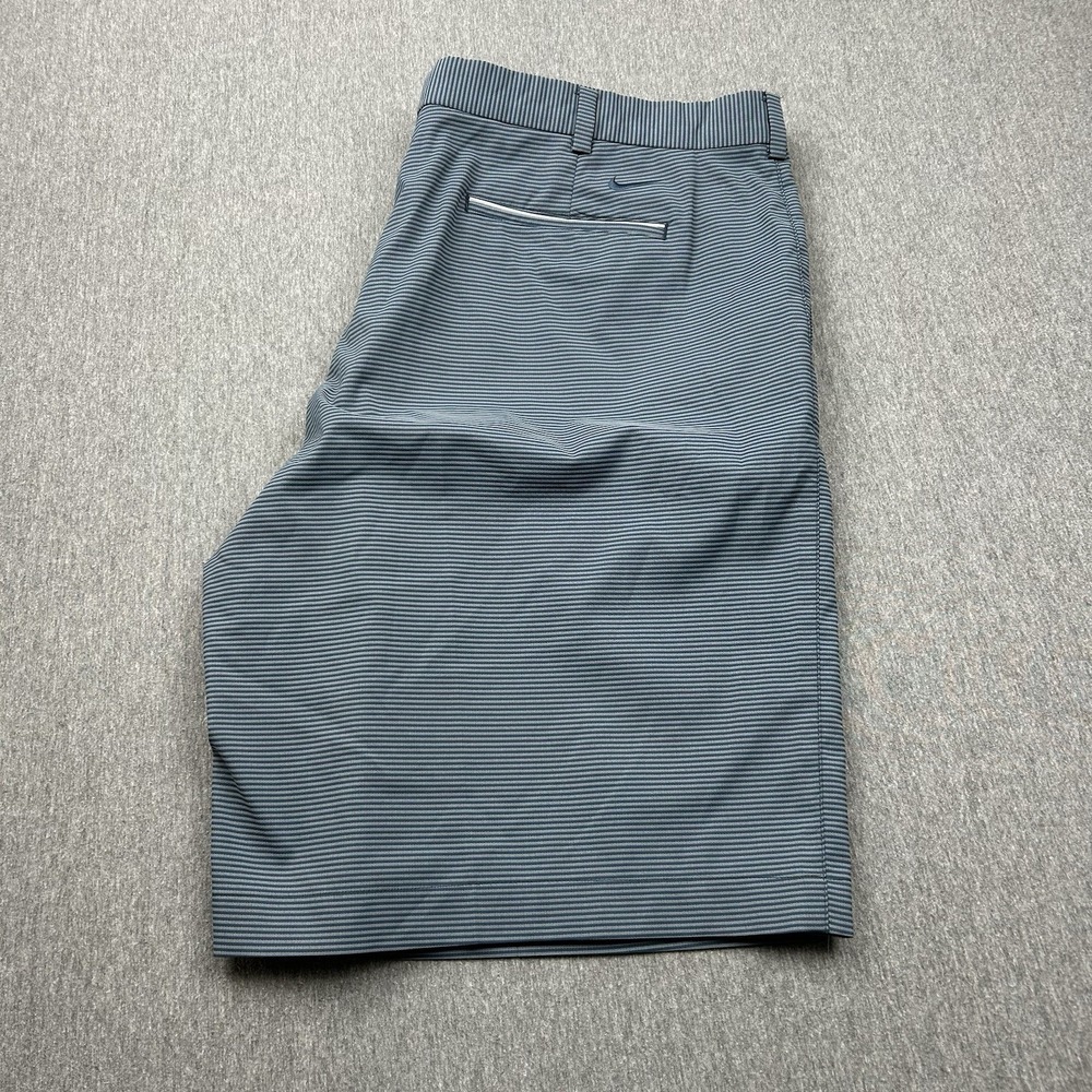 Nike Golf Tour‎ Performance Dri Fit Shorts 11" Inseam Blue Gray Striped Mens 42